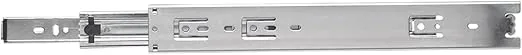 Hickory Hardware Heavy Duty Steel Drawer Slide – 1 Pair Self Close Side Mount Ball Bearing with Cadmium Finishing - Full Extension Close Metal Drawer Slides - 3-Section 100 LB Capacity - 1 Pack