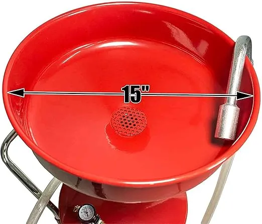 JEGS 18 Gallon Portable Oil Drain Container, Waste Oil Container - Air Operated Oil Drain Disposal - Adjustable Funnel Height Motor Oil Container with Drain - Steel, Heavy Duty Oil Drain Tank