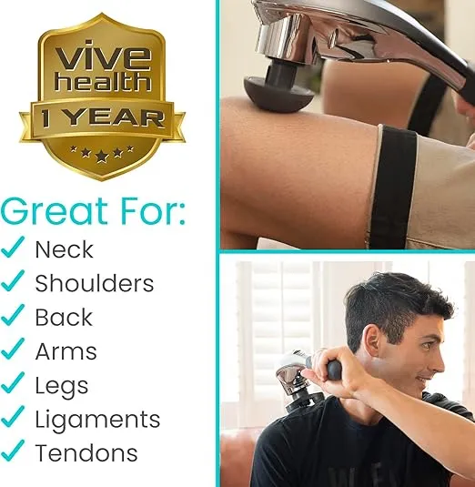 Vive Handheld Massager Cordless - Hand Held Deep Tissue Massage Tool for Back, Full Body, Foot and Neck Muscle - 6 Modes for Men, Women - Portable and Rechargeable - Pressure Point Acupressure