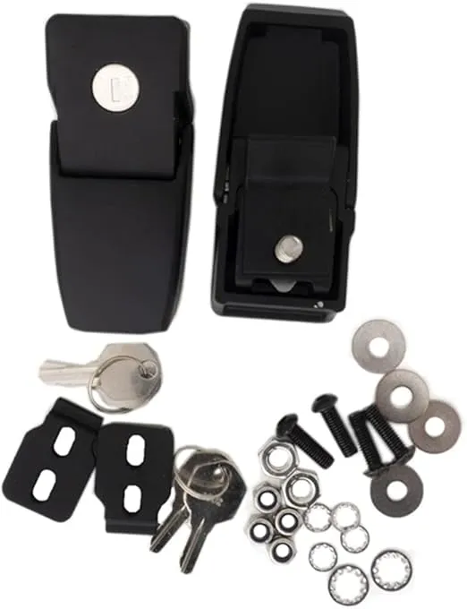 RAMPAGE PRODUCTS Rampage Locking Hood Catch Kit | Pair, Black | 76337 | Fits 2018 - 2022 Jeep Wrangler JL 2-Door
