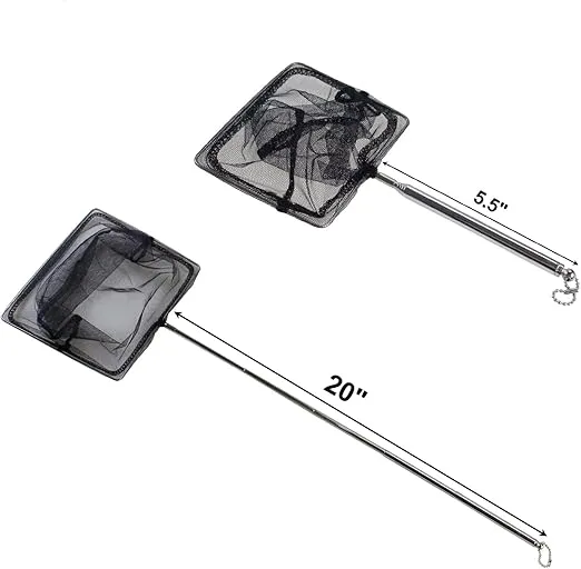AQUANEAT Fish Net Aquarium,Fish Tank Net,Aquarium Net with Extendable Long Handle (8 Inch)
