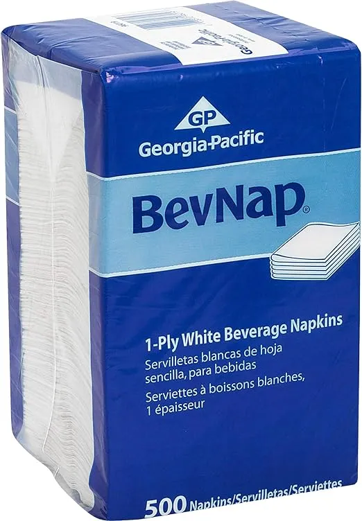 Georgia-Pacific Dixie 1-Ply Beverage Napkin by PRO , White, 1/4 Fold, 96019, 500 Napkins Per Pack, 8 Packs Per Case, 4000ct
