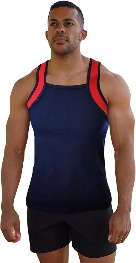 Different Touch Men Athletic Style Square Cut Tank Top