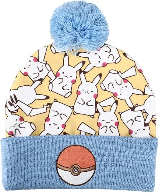 Bioworld Pokemon Pikachu AOP Knit Cap Yellow