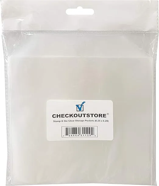 200 CheckOutStore Stamp & Die & Stencil Clear Storage Pockets (6 1/4 x 6 1/4)