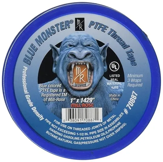Millrose Blue, 1-Inch Mill-Rose 70887 Monster PTFE Pipe Thread Sealant Tape, x 1429-Inches