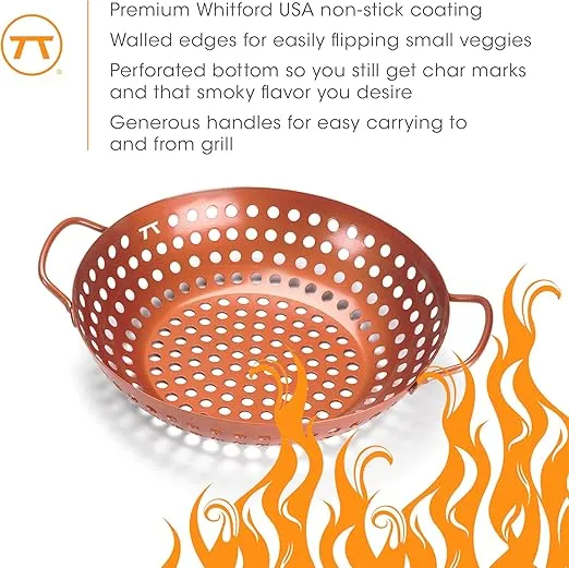 Outset QN70 Round Grill Wok, Copper Non-Stick
