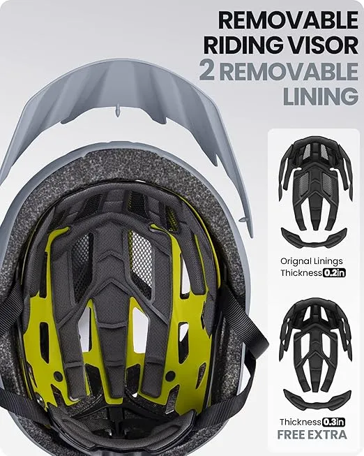 OutdoorMaster Gem Recreational MIPS Cycling Helmet - Two Removable Liners & Ventilation in Multi-Environment - Bike Helmet in Mountain, Motorway for Youth & Adult