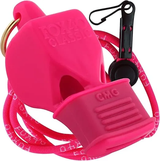 Fox 40 Classic CMG Whistle with Lanyard Referee-Coach, Safety Alert-Pink