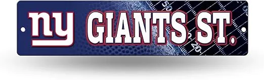Rico Industries NFL New York Giants 16-Inch Plastic Street Sign Décor