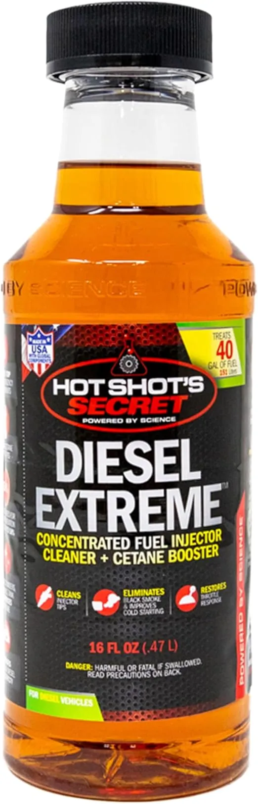 Hot Shot's Secret P040416Z Diesel Extreme Clean and Boost - 16 fl. oz. (Packaging May Vary), Amber