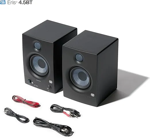 PreSonus Eris 4.5BT Bluetooth Studio Monitors, Pair — 4.5" Powered, Active Monitor Speakers for Near Field Music Production, Audio Mixing & Recording