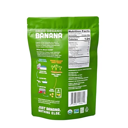 Mavuno Harvest Dried Banana Chips Fruit Snacks | Organic Dried Banana | Healthy Snacks for Kids & Adults | Unsweetened Banana Chips | Gluten Free Snack | Vegan, Non GMO, Direct Trade | 1 Pound Bag