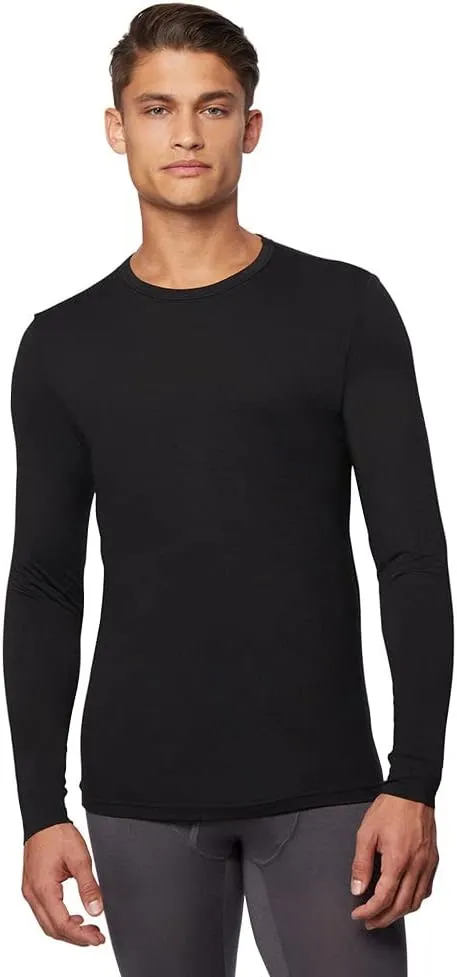 32 Degrees Men's Lightweight Baselayer Crew Top | Long Sleeve | Form Fitting | 4-Way Stretch | Thermal