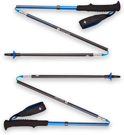 Black Diamond Distance Carbon Z Trekking and Running Poles, Pair of Foldable, Ultra Lightweight, Fixed Length Carbon Fiber Hiking Poles