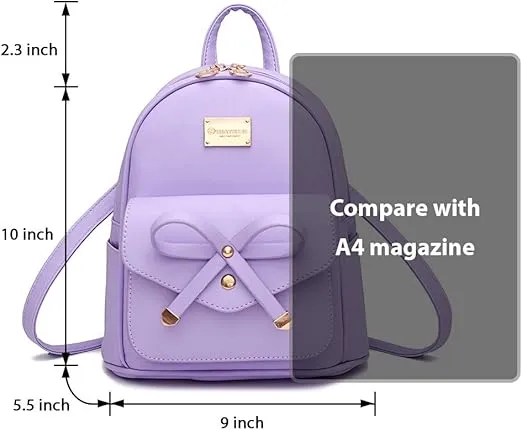 I IHAYNER Girls Bowknot Cute Leather Backpack Mini Backpack Purse for Women