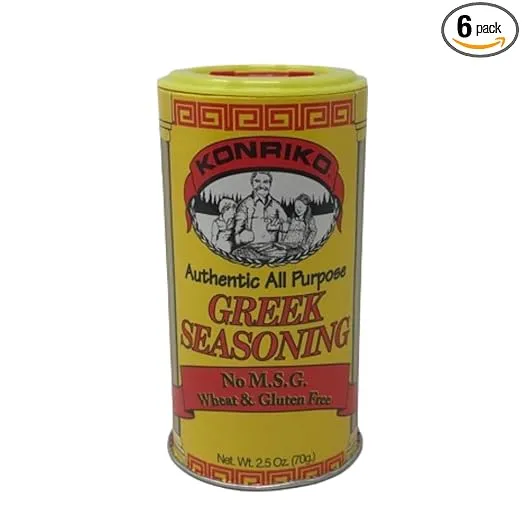 Konriko - Greek Authentic Seasoning 2.5 oz (Pack of 6) - Wheat Free - Gluten Free - No MSG