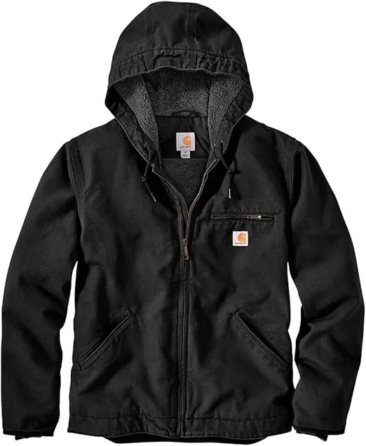 Carhartt Men's Relaxed Fit Washed Duck Sherpa-Lined Jacket