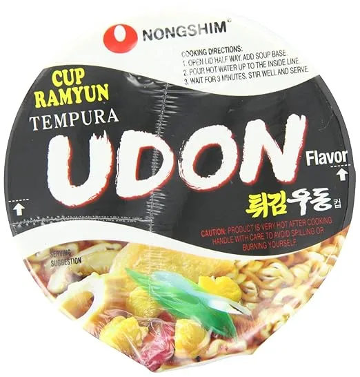 Nongshim Cup Noodle Soup, Tempura Udon, 2.1 Ounce (Pack of 6)