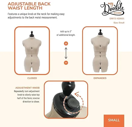 Dritz My Double Designer Adjustable Dress Form, Small