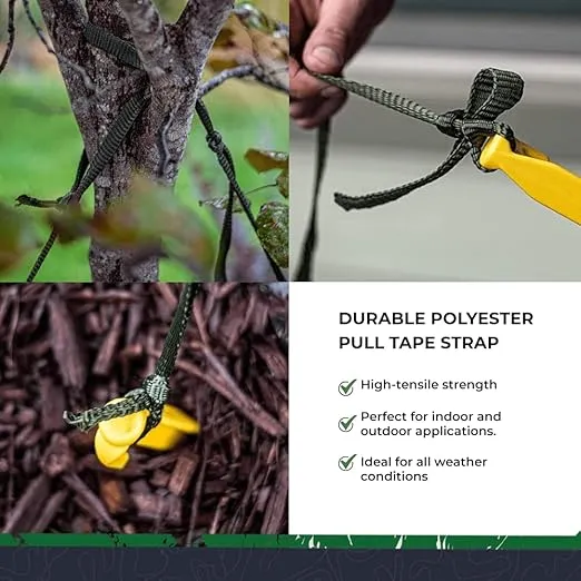 SGT Knots Polyester Webbing - Durable Flat Rope, Rapid Rope, Wire Pulling Rope - Heavy-Duty, All-Weather Pull Tape for Gardening, Hiking, Camping, Survival, and Commercial (5/8" x 100ft, White)
