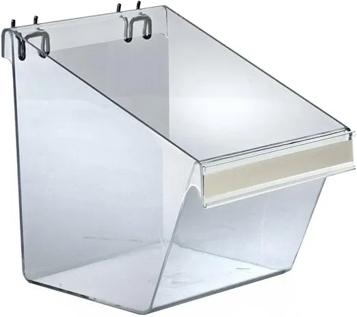 Azar Displays 556128 Slatwall/Pegboard Display Bucket with C-Channel, Large (Pack of 4)