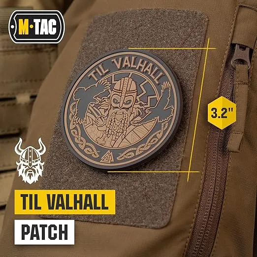 M-Tac Morale Patches Nordic Invasion - PVC 3D Military Tactical Patch Viking - Til Valhall (Coyote (Til Valhall))