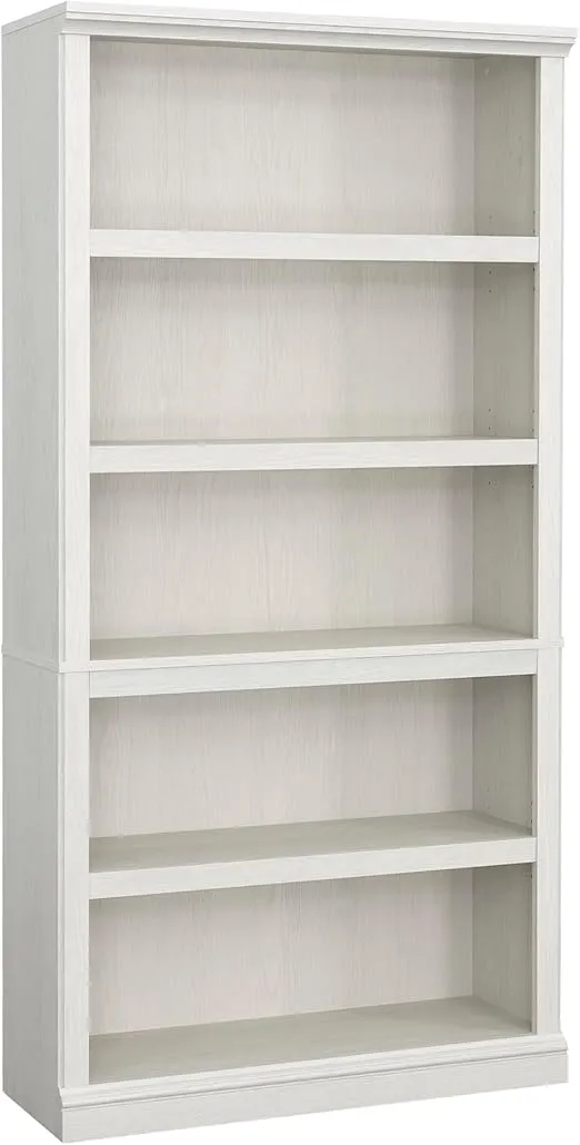 Sauder 5 Tier Book Shelf Wooden Bookcase Multipurpose Bookshelf for Home Office, Living Room, in Glacier Oak
