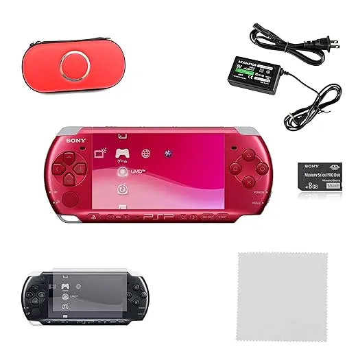 Sony PSP 3000 Red Premium Bundle (Renewed)