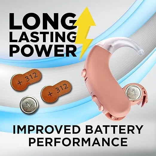 Powermax Size 312 Hearing Aid Batteries, Brown Long Tab for Easy Change, 120 Count