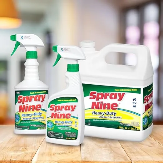 Spray Nine 26801 Heavy Duty Cleaner, Degreaser & Disinfectant, Citrus Scent, Indoor & Outdoor Cleaner for Kitchens, Bathrooms, Yard Equipment Automotive & Industrial 1 Gallon (Pack of 1)