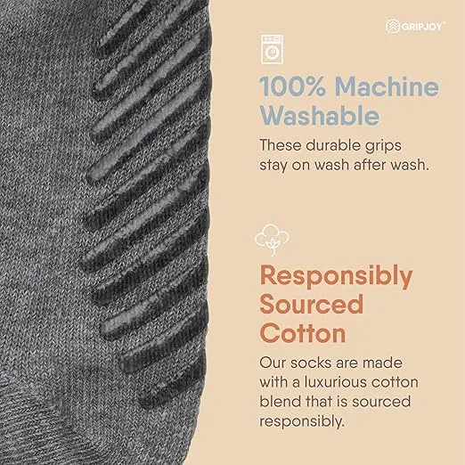 Gripjoy Toddler Socks with Grippers - Non Slip Socks for Kids - Toddler Grip Socks - 4 Pairs