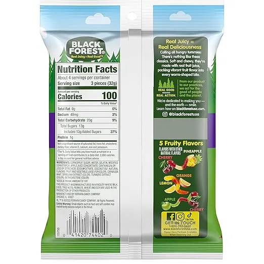 Black Forest Gummy Worms Candy, 4.5 Ounce Bags (Pack of 12)