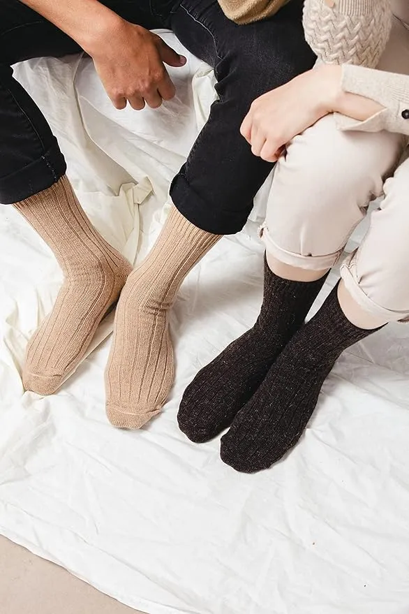 GoWith Alpaca Wool Socks for Men & Women, Alpaca-Merino Blend Warm Cozy Crew Socks, Thermal Regular-Fit Boot Socks