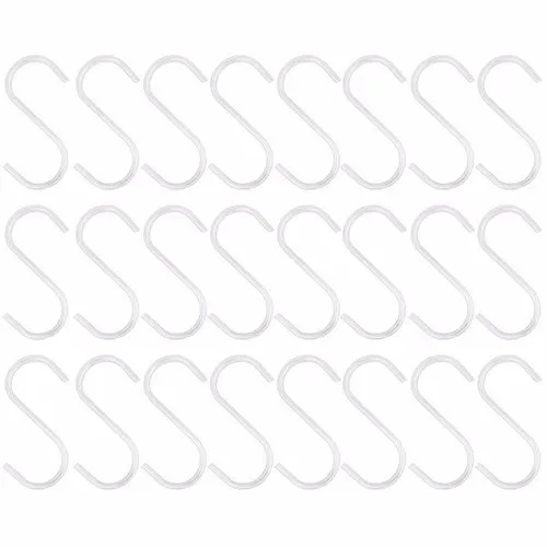Wideskall® 2" inch Zinc Plated Steel S Shaped Type Utility Hooks Hanging Hooks Chrome (Pack of 24)