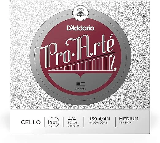 D'Addario Pro-Arte Cello String Set, 4/4 Scale, Medium Tension