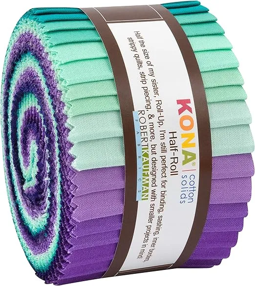 Kona Cotton 2.5" Half Rolls 24 Pcs Aurora