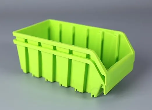 Basicwise Set of 2 Plastic Storage Stacking Bins, Green,QI003255G