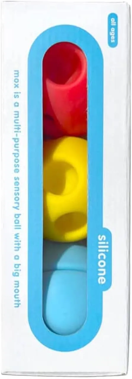 Fat Brain Toys MOX 3-Set Primary by MOLUK - Sensory Balls, Creative Play, Ages 0+
