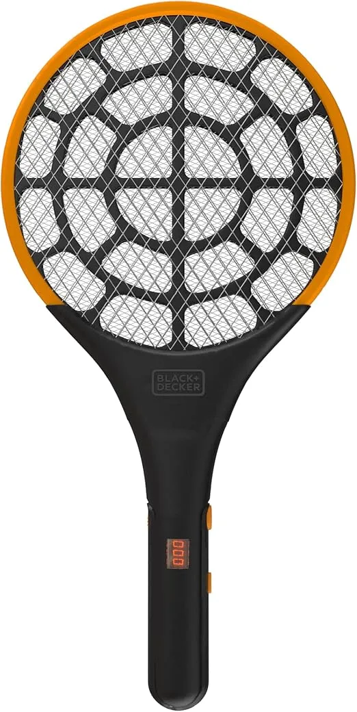 BLACK+DECKER Bug Zapper Fly Swatter Electric - Fly Zapper & Bug Zapper Indoor & Outdoor- Heavy Duty w/Counter for Flies, Mosquitoes, Gnats & Other Small to Large Flying Pests