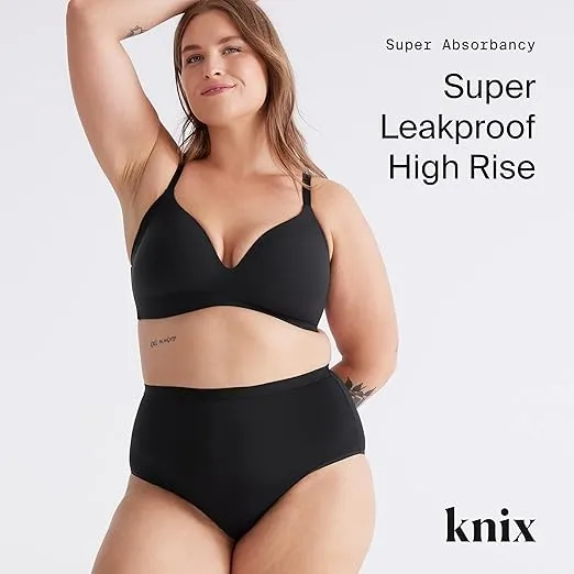 KNIX Super Leakproof High Rise Underwear, Leakproof Underwear, Period Underwear for Women, Machine Washable, Reusable