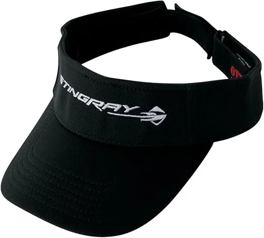 SR1 Performance C7 Corvette Embroidered Stingray Visor Hat: Adjustable Cap w/Cool Comfort Material (Black)