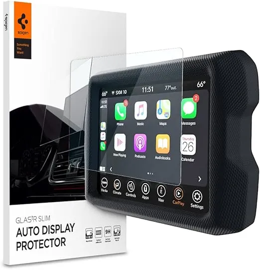 Spigen Tempered Glass Screen Protector [Glas.tR Slim] designed for Jeep Wrangler (2018-2022), Gladiator (2020-2022) 8.4" Dashboard Touchscreen - Matte/Anti Glare/Anti Finger Print