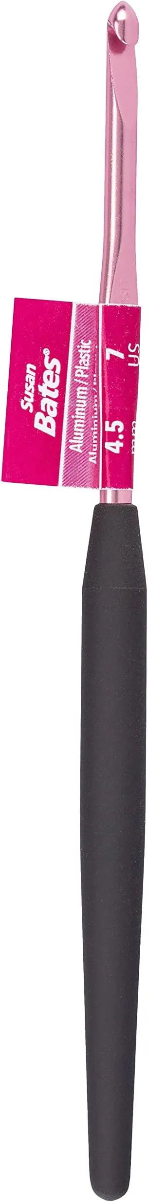 CJ BATES & SONS Size 7/4.5mm Susan Bates Silvalume Soft Ergonomic Aluminum Crochet Hook