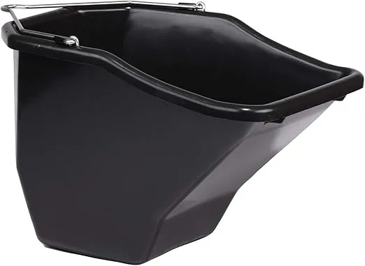Little Giant® Plastic Better Bucket | Horse Feed Bucket | Ergonomically Designed | Flat Back Bucket | Made in USA | 20 Quarts | Black