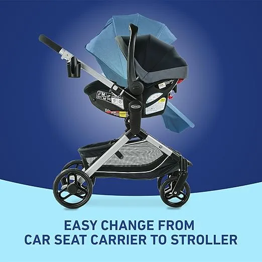 Graco Modes Nest Travel System with Adjustable Reversible Seat, Pram Mode, Lightweight Aluminum Frame, and SnugRide 35 Lite Elite Infant Car Seat, Sullivan