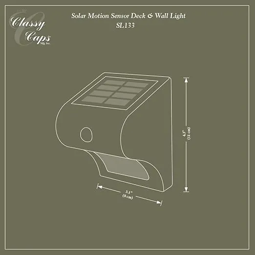 Classy Caps SL133 Solar Motion Sensor Deck & Wall Light, White