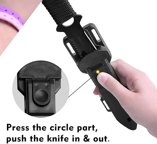 Dive Knife - Diving Knife with holster, Thigh Scuba Knife with 2 Types Sheath 2 Pairs Leg Straps, Black Premium Divers Knives Shears for Outdoor Spearfishing, Snorkeling