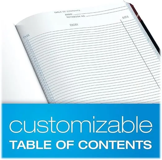 Boorum & Pease Special Laboratory Notebook, Record Ruled, Black, 300 Pages, 10-3/8" x 8-1/8" (L21-300-R)