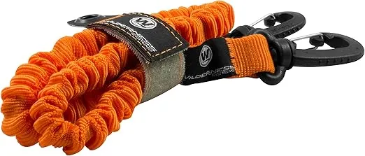 Wilderness Systems Fishing Rod Leash | Paddle Leash | Kayak Lanyard with Hooks, Hi-Viz Orange, 2 ft.